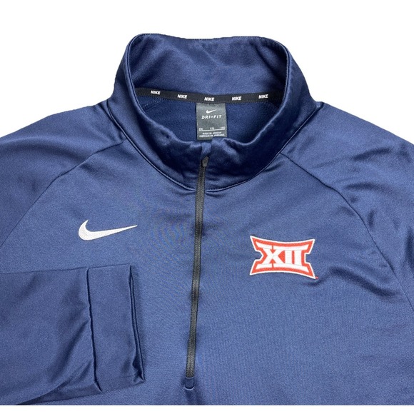 Nike Dri-Fit Big 12 Conference Mens 1/4 Zip Long Sleeve Pullover Jacket Navy 2XL - Picture 2 of 16